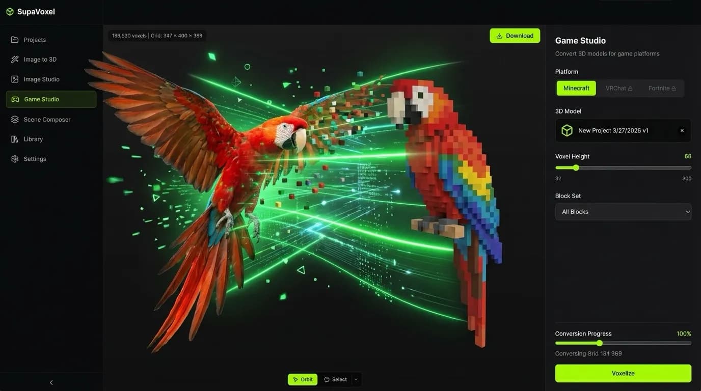 AI Converts to Minecraft Blocks